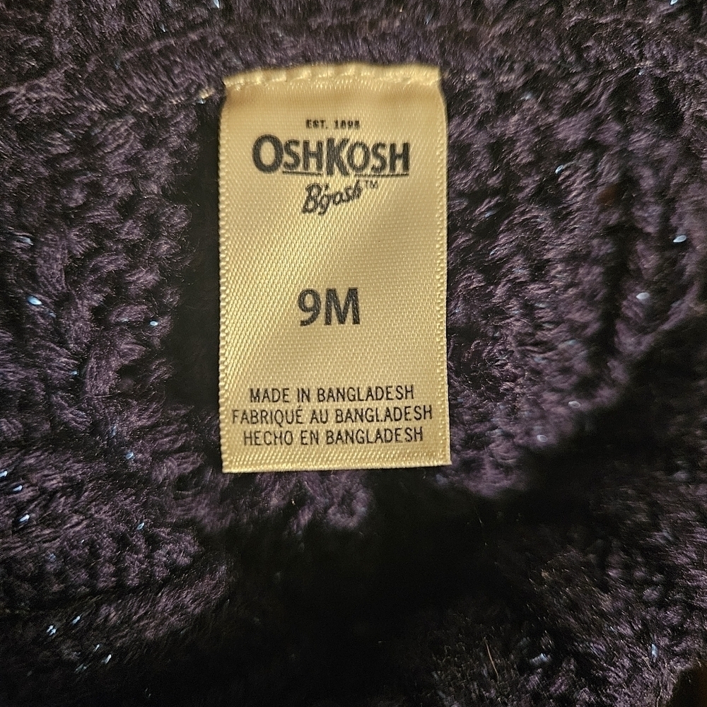 Osh Kosh B'Gosh Baby Girl Navy Blue Cable Knit Sweater Size 9 Months - Picture 6 of 8